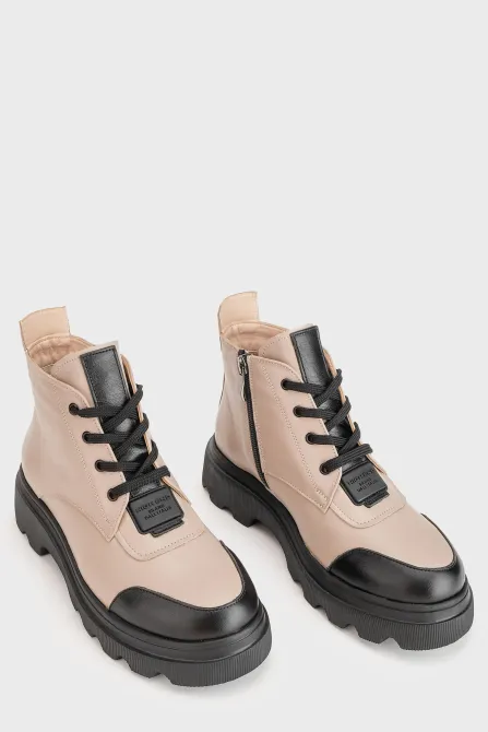 Напівчеревики 230 Капучіно - чорний - Купуй стильне взуття в інтернет магазині Charivno 