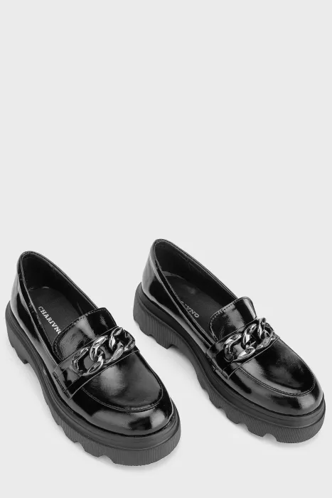 Лофери 162 чорний лак - Купуй стильне взуття в інтернет магазині Charivno 