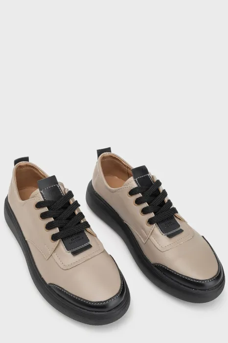 Кеди 112 капучино-чорний - Купуй стильне взуття в інтернет магазині Charivno 